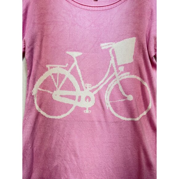 Duffield Lane Womens Knitted Pullover Sweater Size S Pink Bicycle Lightweight - Picture 3 of 9
